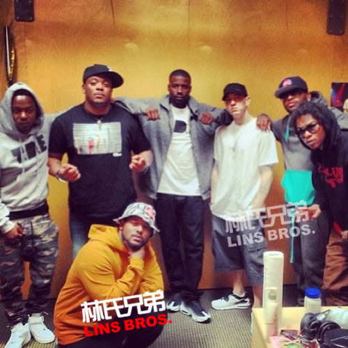 本周嘻哈明星们在录音室：Eminem, Jay Z, Pharrell, Nas, Birdman, Drake..(10张照片)