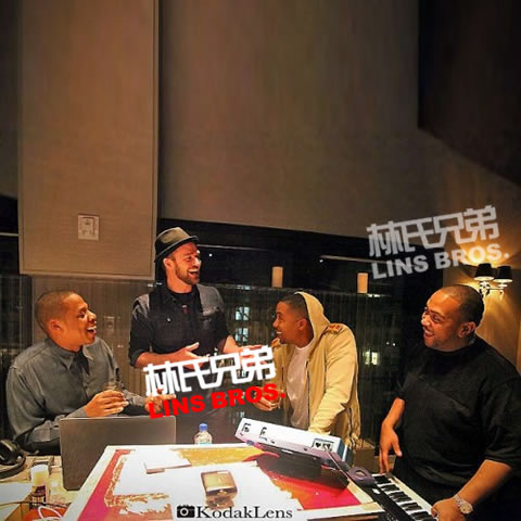 四大天王在录音室, 4张脸一个表情：Jay Z, Nas, Justin Timberlake, Timbaland (照片)
