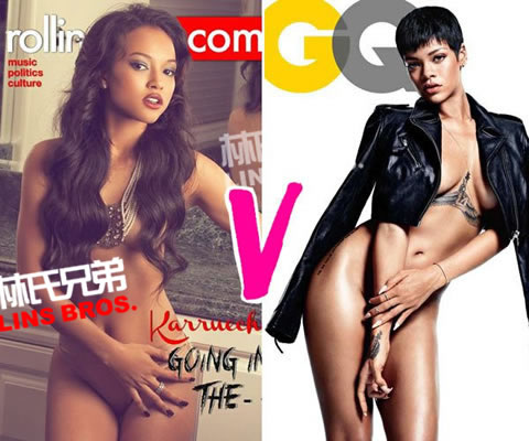 Rihanna Vs. Karrueche Tran谁更性感? Chris Brown爱的两个女人比拼 (6张照片对比)