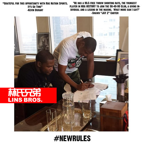 NBA巨星凯文杜兰特正式加入Jay Z旗下Roc Nation Sports (照片)