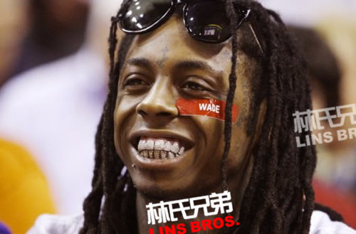Lil Wayne忍不住去看迈阿密热火Vs.步行者东部决赛..不支持迈阿密 (6张照片)