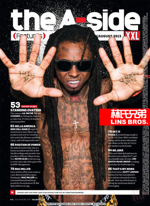 看看Lil Wayne 2013年6/7月XXL杂志内页扫描 (7张照片/PDF) 