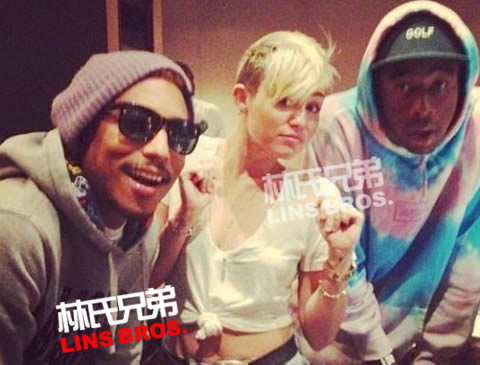 30张照片Miley Cyrus麦莉赛勒斯和说唱明星们一起：Lil Wayne, Snoop, T.I., 50 Cent, PSY