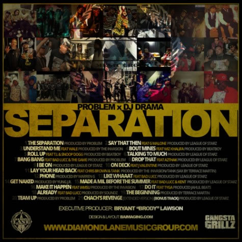 全明星Chris Brown, Wiz Khalifa, Snoop Dogg, Game等客串The Separation Mixtape (21首)