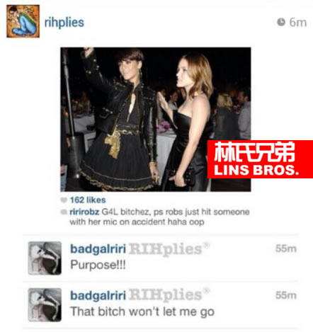悲剧发生了! Rihanna与歌迷互动接触..不过结果令谁都不愉快..她用麦克风击打歌迷 (视频)