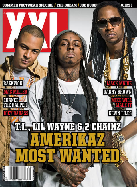 三巨头Lil Wayne, T.I., 2 Chainz共同/分别登上XXL杂志封面 (4张封面)