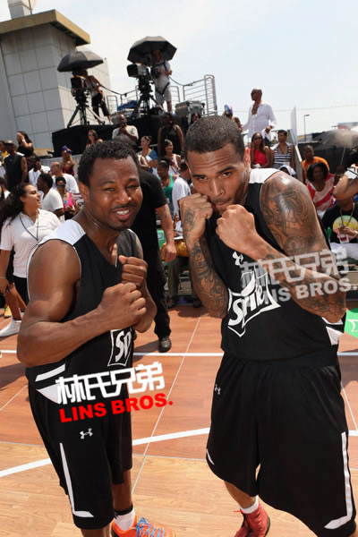 他们热爱篮球..Chris Brown, Tyga & Soulja Boy在BET名人篮球赛展现球技 (9张照片)
