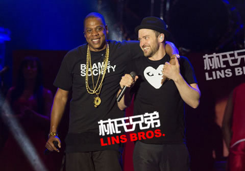 三位巨星Jay Z与Justin Timberlake, Rihanna在伦敦同台演出 (7张照片)