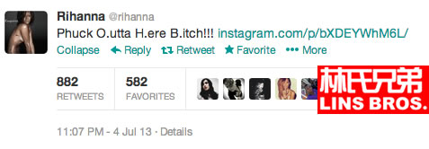 很生气! Rihanna很愤怒..在几千万粉丝面前发布攻击性言论..不知道在针对谁 (照片)