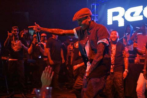 全明星Party..Chris Brown和Karrueche, Tyga, Rick Ross等一起演出并Party (10张照片)