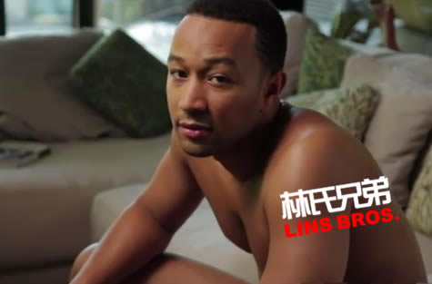 全裸!! John Legend在Funny or Die节目中裸体..从没见过..最后重要部位被烫到..(视频)