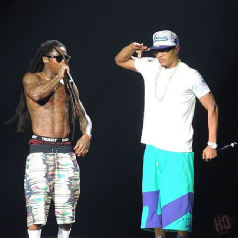 Lil Wayne和好兄弟T.I., 2 Chainz在俄克拉何马城举行演唱会 (12张照片)