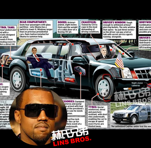 Kanye West 保护卡戴珊和女儿North..提高座驾安全标准..600多万定做2台防弹车 (详细)