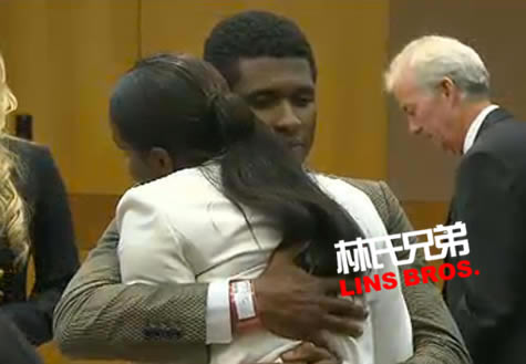 Usher 赢了，前妻Tameka Raymond哭了，Usher拥抱了前妻 (6张照片)