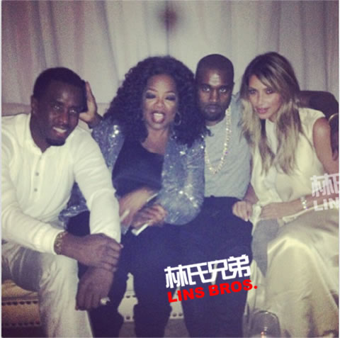 这5个人财富加起来吓死人..Diddy, Kanye和卡戴珊, 奥普拉, Jimmy Iovine在一起 (照片)
