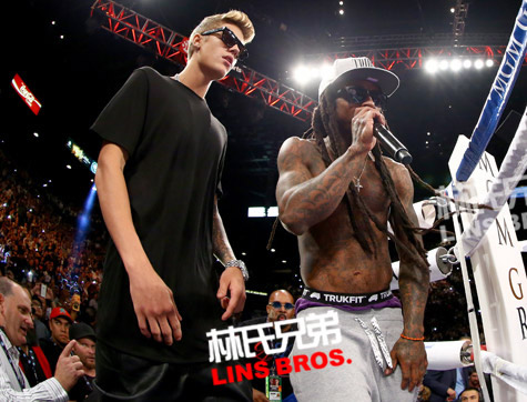 世界拳王 x 流行巨星 x 嘻哈巨星 .. Lil Wayne，Justin Bieber，梅威瑟在一起 (照片)