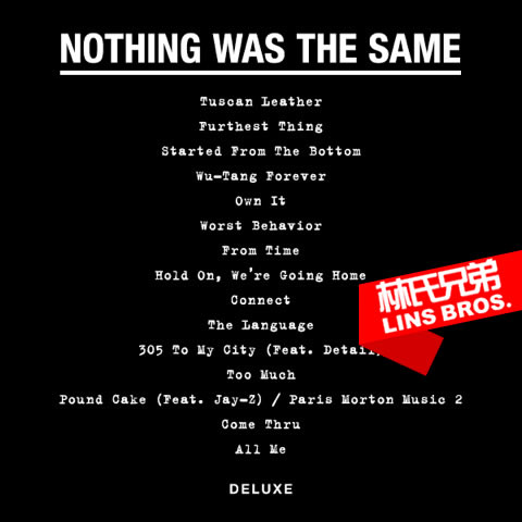 Drake 发布新专辑 Nothing Was The Same 官方歌曲标准版和豪华版歌曲名单 (图片)