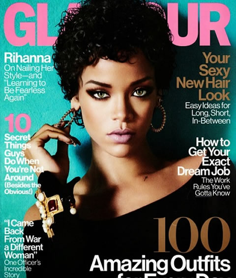 Rihanna变成熟带着卷发登上GLAMOUR杂志11月期刊封面 (照片)