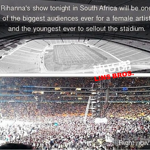 爆满! Rihanna在南非约翰内斯堡举行Diamonds World Tour (12张照片)