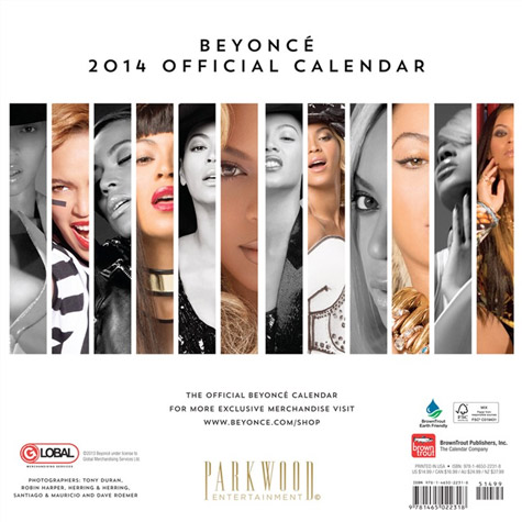 Beyonce 第一本官方日历..2014年官方日历发布 (5张照片)