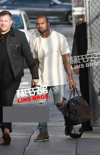 Kanye West抵达Jimmy Kimmel的好莱坞节目现场.. 准备与“敌人”面对面单挑 (照片)