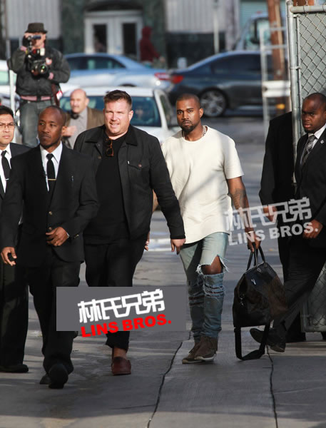 Kanye West抵达Jimmy Kimmel的好莱坞节目现场.. 准备与“敌人”面对面单挑 (照片)