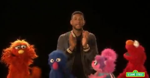Usher在流行少儿节目芝麻街里面唱英文字母歌 (视频)