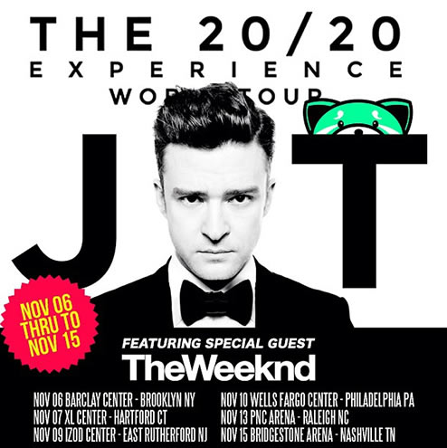 Justin Timberlake的The 20/20 Experience世界巡回演唱会将得到R&B明星加入