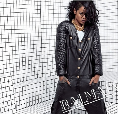 Rihanna出现在Balmain时尚品牌春季宣传海报中 (5张照片)