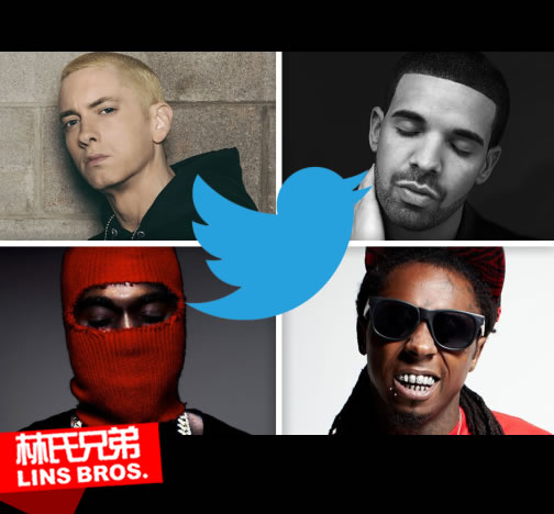 Eminem, Lil Wayne, Drake, Kanye谁是推特Twitter年度最热推的说唱巨星 (前3名)