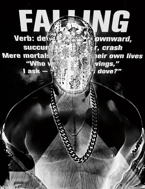艺术! 12张Kanye West为杂志拍摄的艺术照片..赤裸上身, 带面具 (12张照片)