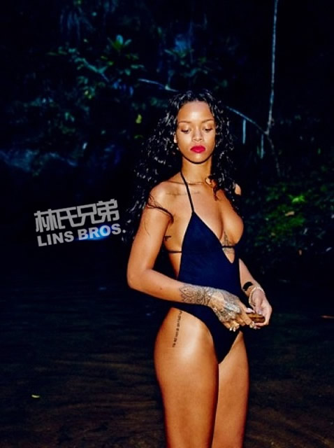 成瘾! Rihanna分享更大尺度的性感照片.. 撩起... (4张照片)