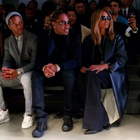 Ciara和未婚夫Future出席米兰时装周Calvin Klein时装秀 (6张照片)