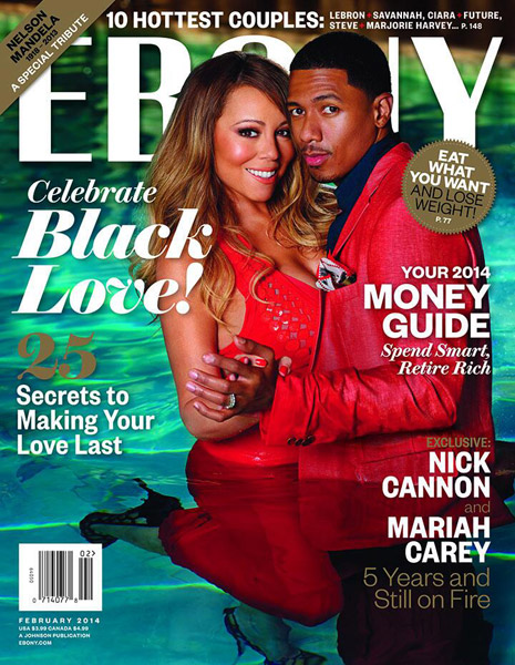 巨星 玛丽亚·凯莉和老公Nick Cannon甜蜜登上Ebony杂志封面 (图片)