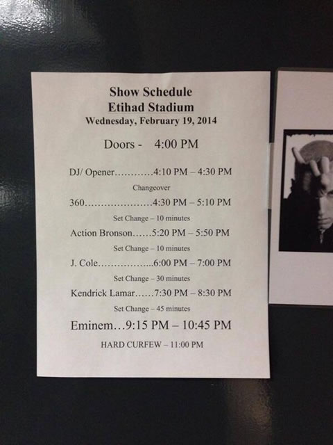 Eminem 启动澳大利亚墨尔本演唱会：演出现场+演出时间表 (10张照片)