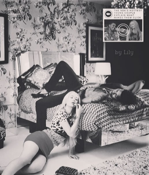 全裸Iggy Azalea和男友湖人队明星Nick Young在GQ杂志拍摄中亲密 (5张照片)