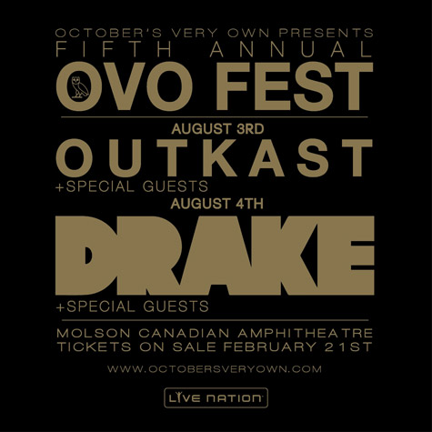 Drake和嘻哈传奇两人组合OutKast将一起作为自己的OVO音乐节头号嘉宾演出 (图片)