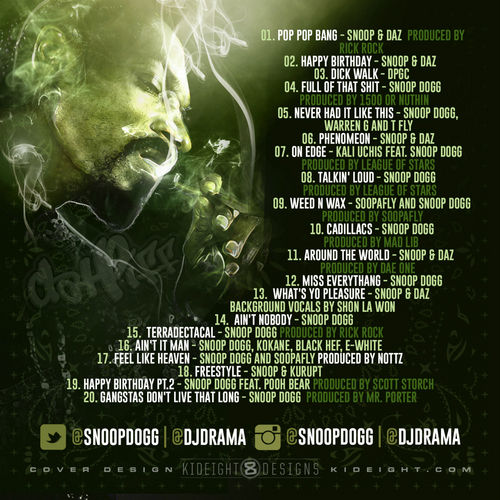 大麻抽得凶! Snoop Dogg送出That’s My Work Vol. 3 Mixtape..全绿全雾 (20首下载)