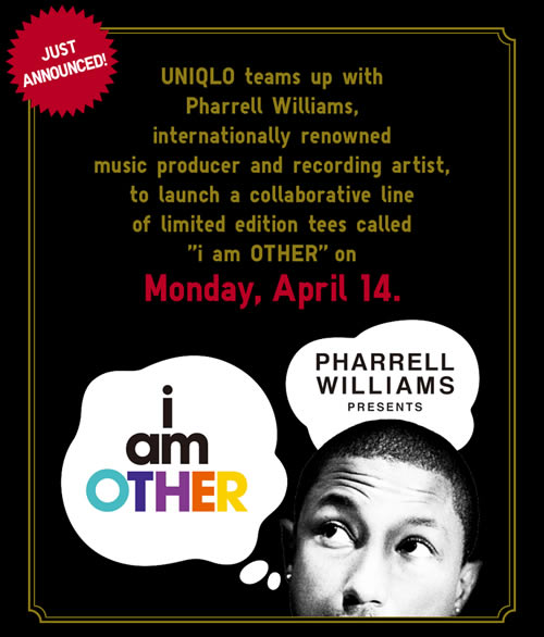 Pharrell将和Uniqlo服装公司合作推出限量版T恤 (7张照片)