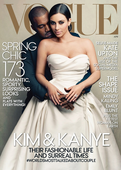 多年后终于实现梦想.. Kanye West和未婚妻卡戴珊登上Vogue杂志封面 (照片/视频)