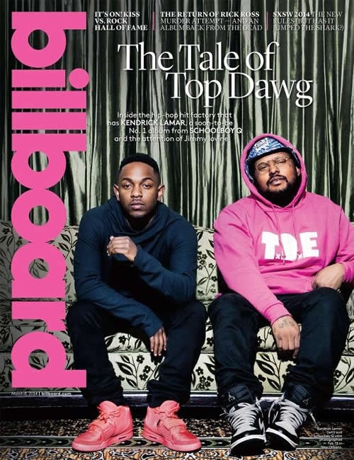 TDE接管! Kendrick Lamar穿Kanye的红鞋 & ScHoolBoy Q 登上Billboard封面 (图片)