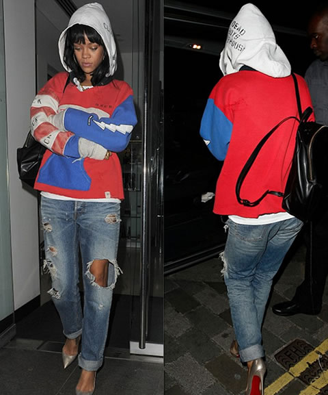 感觉良好..Rihanna & Drake在伦敦的饭店吃饭..这是他们近日第几次在一起? (5张照片)