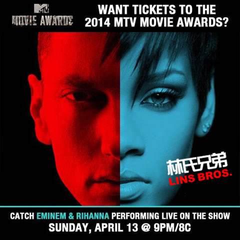 Eminem和Rihanna将联合在2014 MTV Movie Awards演出..他们也将坐在一起 (照片)