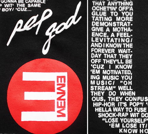 @林氏兄弟LINS BROS.嘻哈商店 : Eminem x Rap God超大竖版歌词T恤登陆