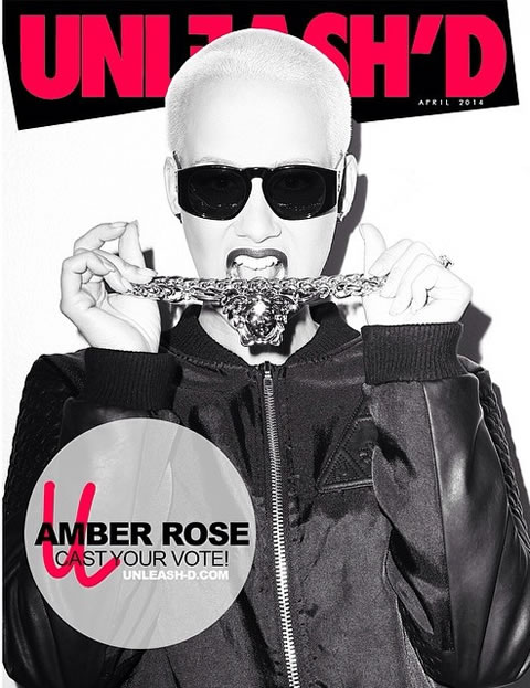 艳! Wiz老婆Amber Rose登上UNLEASHD杂志4张封面..原来是在拍摄现场跳电臀舞 (照片)