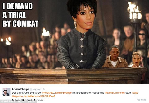 相当搞笑! 一组恶搞图片把Beyonce妹妹殴打老公Jay Z事件调侃了一番 (13张图片)