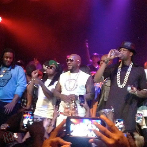 Lil Wayne和Young Jeezy & 2 Chainz出席梅威瑟拳击赛胜利庆功Party (照片)