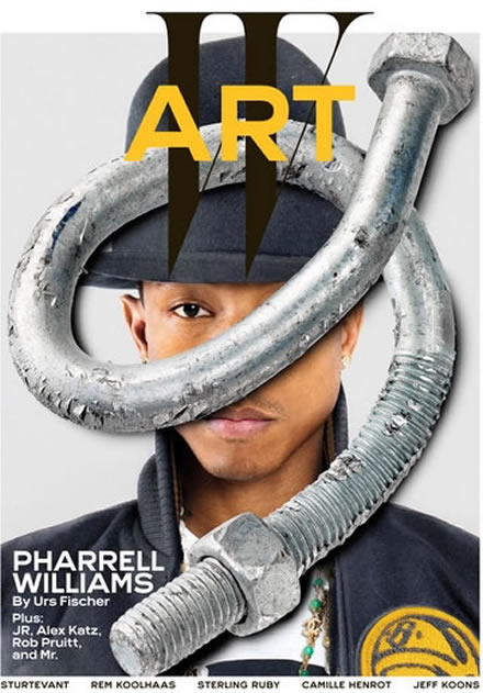 Pharrell登上‘W’杂志封面.. 巨大的螺丝在脸上 (照片)