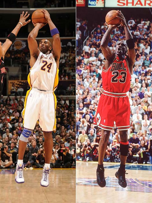 篮球之神乔丹和神的儿子科比拥有相同基因..无数个篮球动作一模一样 (13张照片对比/Pt.2)