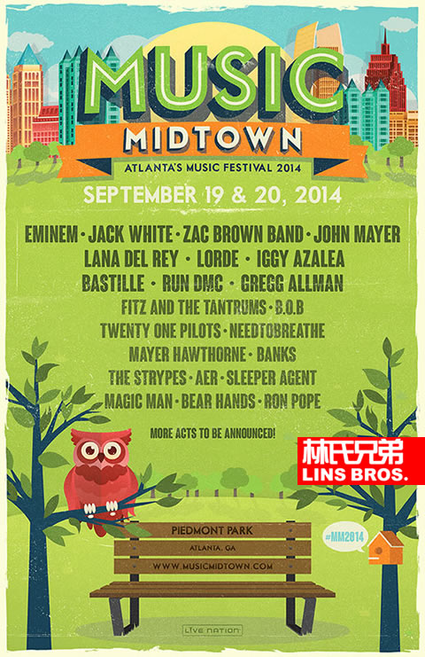 Eminem成为头号嘉宾将在亚特兰大Music Midtown Festival音乐节演出 (海报)